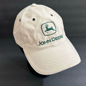 John Deere Beige Tan Hat Cap Adjustable Farming Tractors